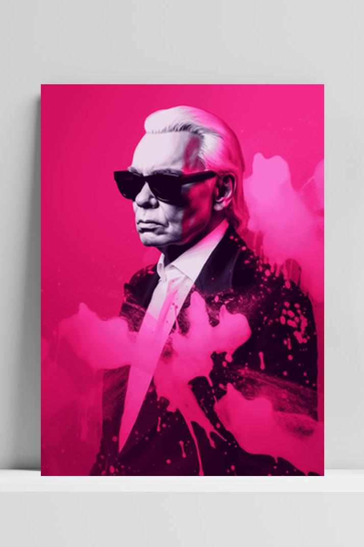 Karl Lagerfeld op 3mm aluminium dibond