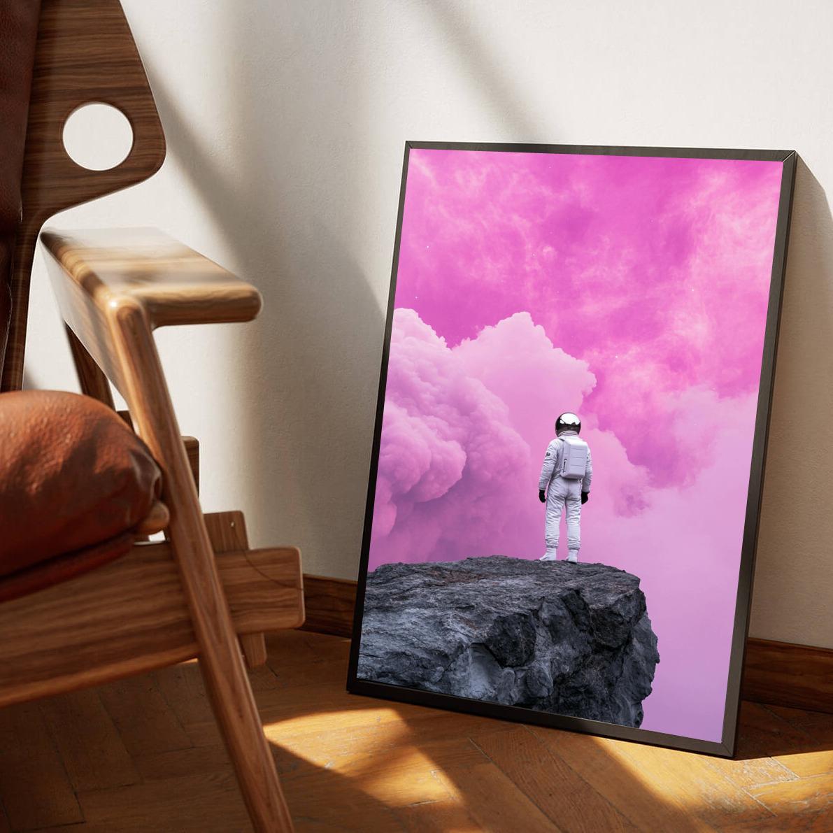 Astronaut Pink Clouds poster van 25 Artstreet