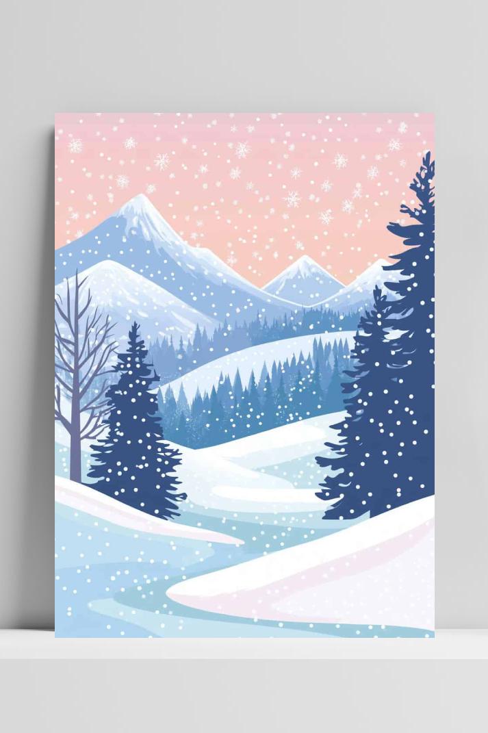 Sneeuwberg Blauw op 3mm aluminium dibond