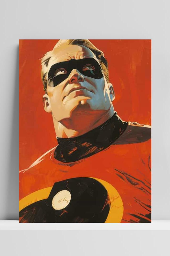 Mister Incredible op 3mm aluminium dibond