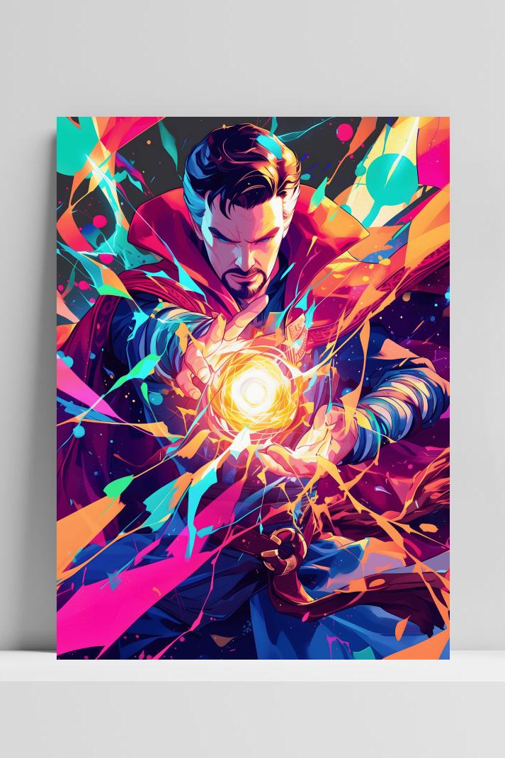 Doctor Strange op 3mm aluminium dibond