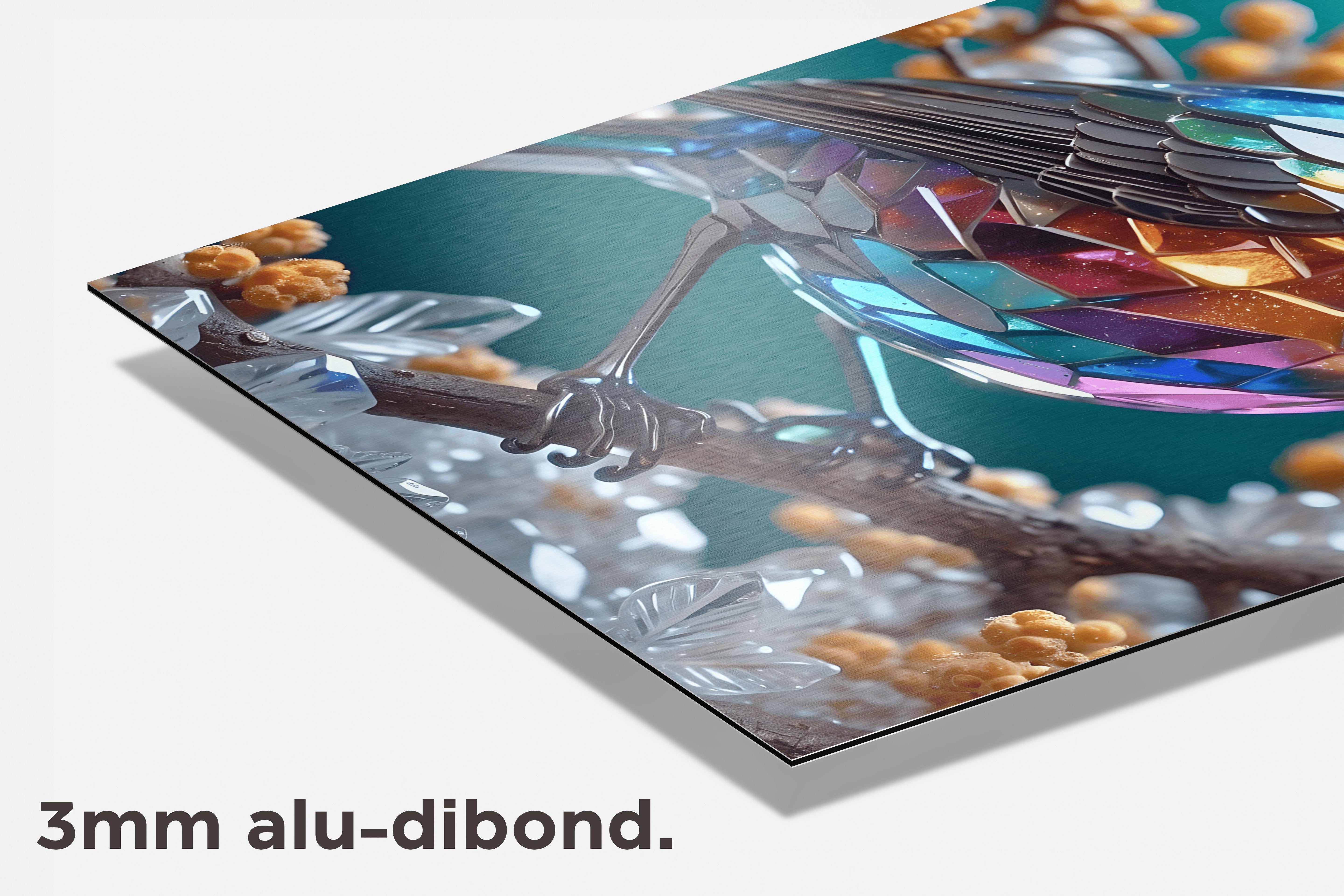 Vogel Mozaik dibond detail