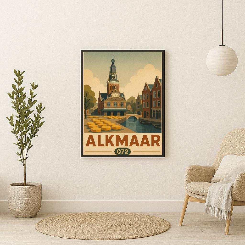 Alkmaar Netherlands Vintage Text poster sfeerbeeld 2
