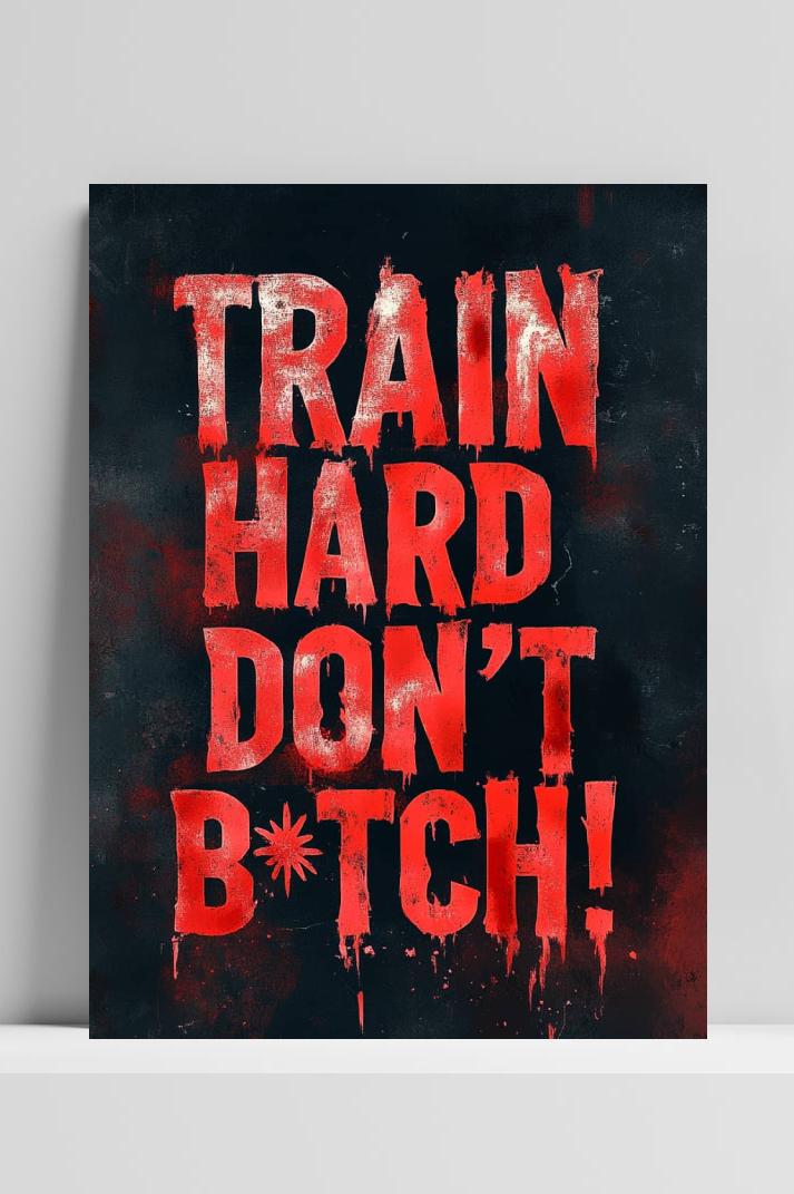 Train Hard Dont B*tch op 3mm aluminium dibond