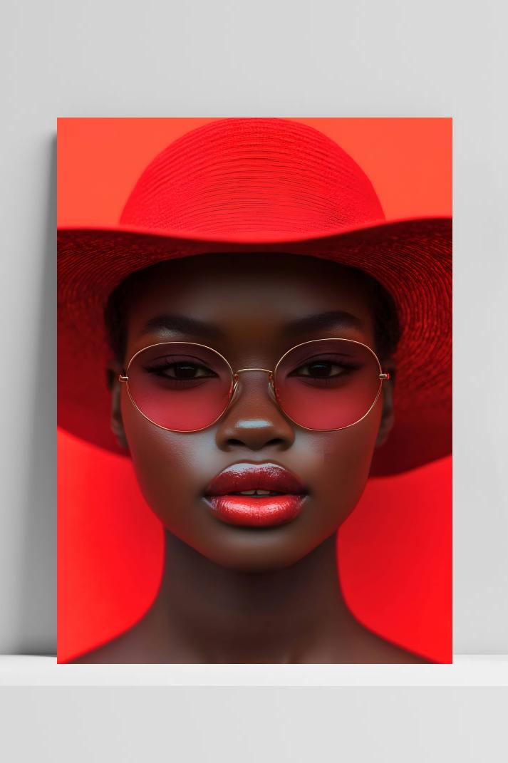 Rode Portret op 3mm aluminium dibond