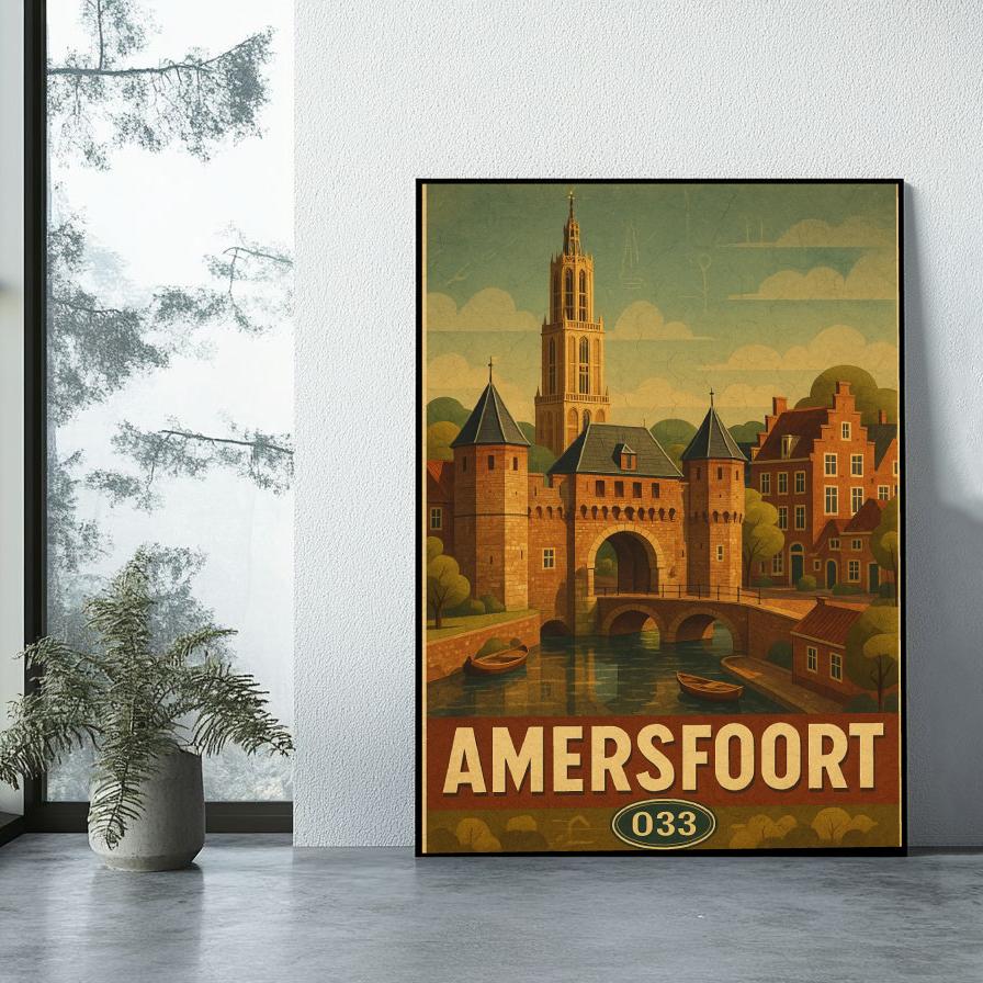 Amersfoort Netherlands Vintage Text poster sfeerbeeld 1