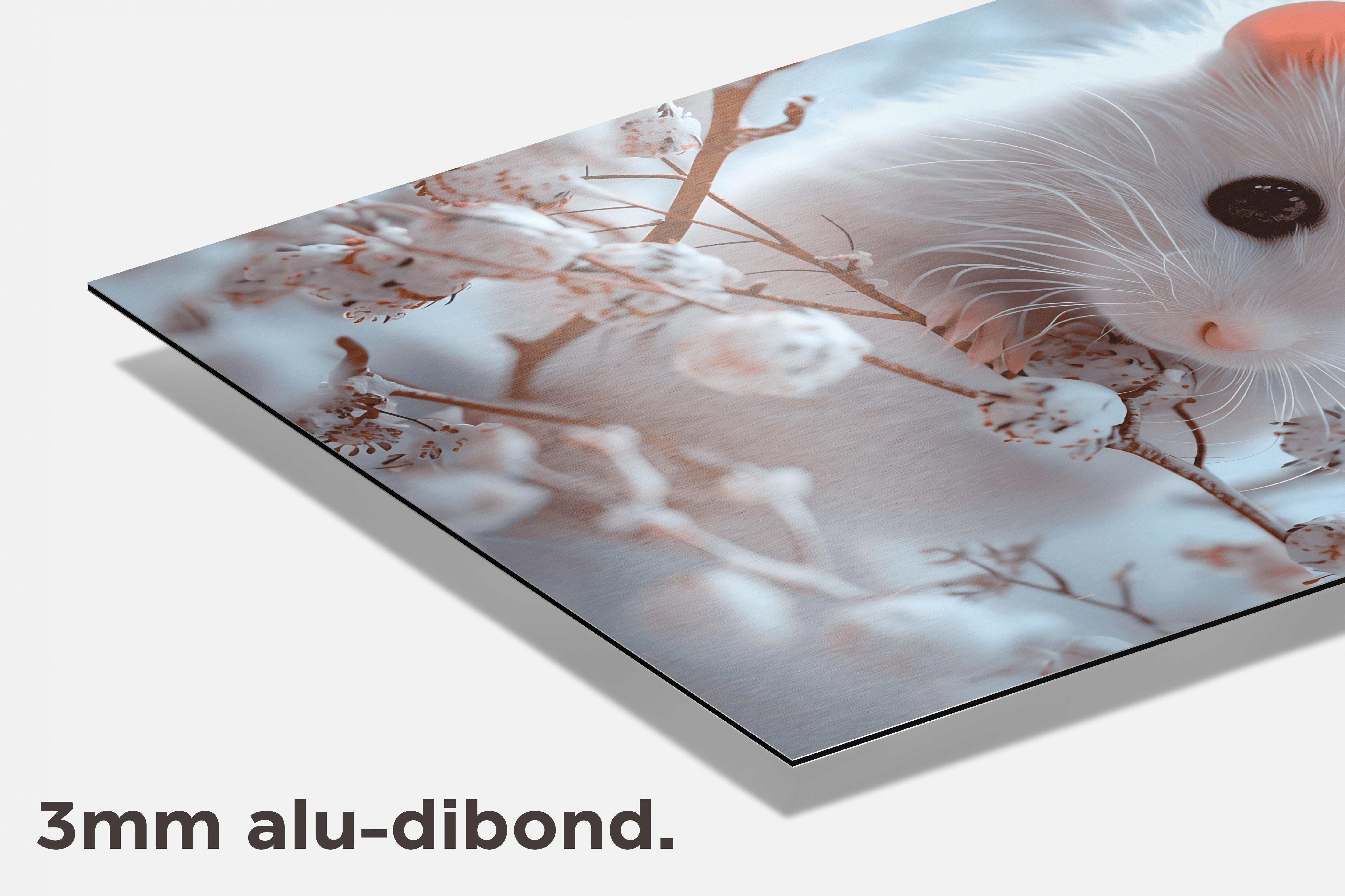 Witte Muis dibond detail