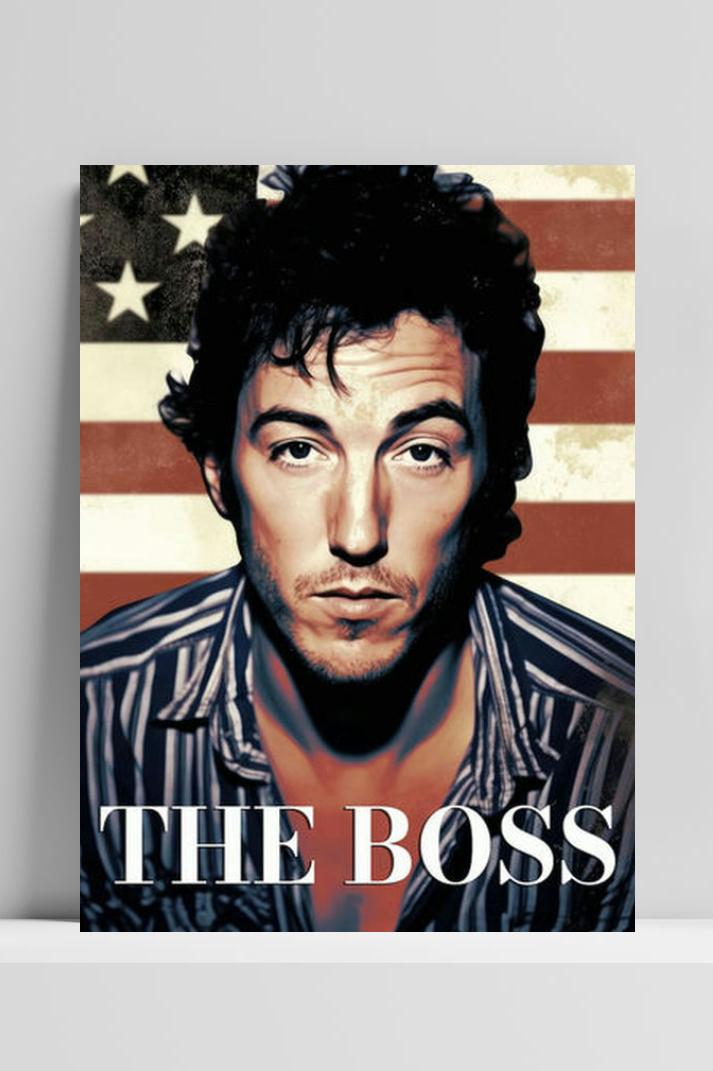 Springsteen "The Boss" op 3mm aluminium dibond
