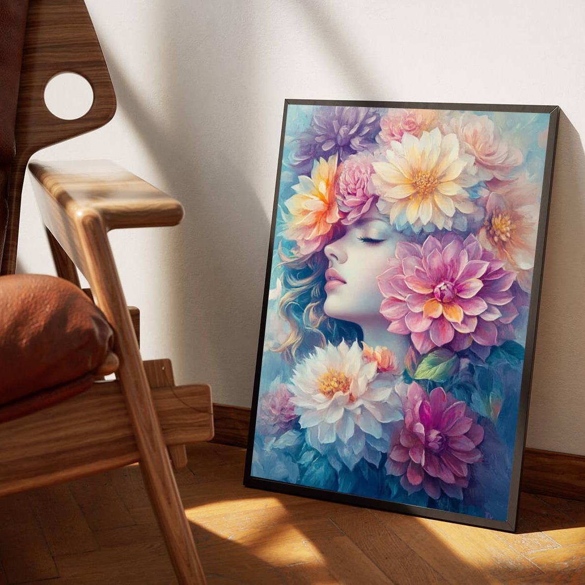 Woman Flowers poster van 25 Artstreet