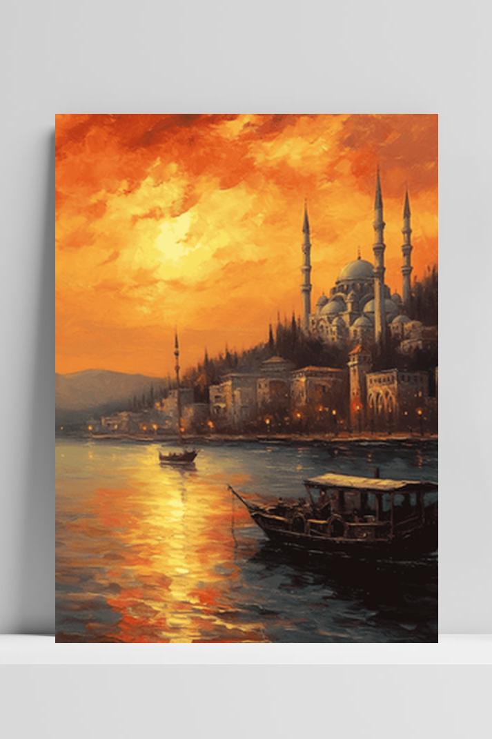 Istanbul Abstract op 3mm aluminium dibond