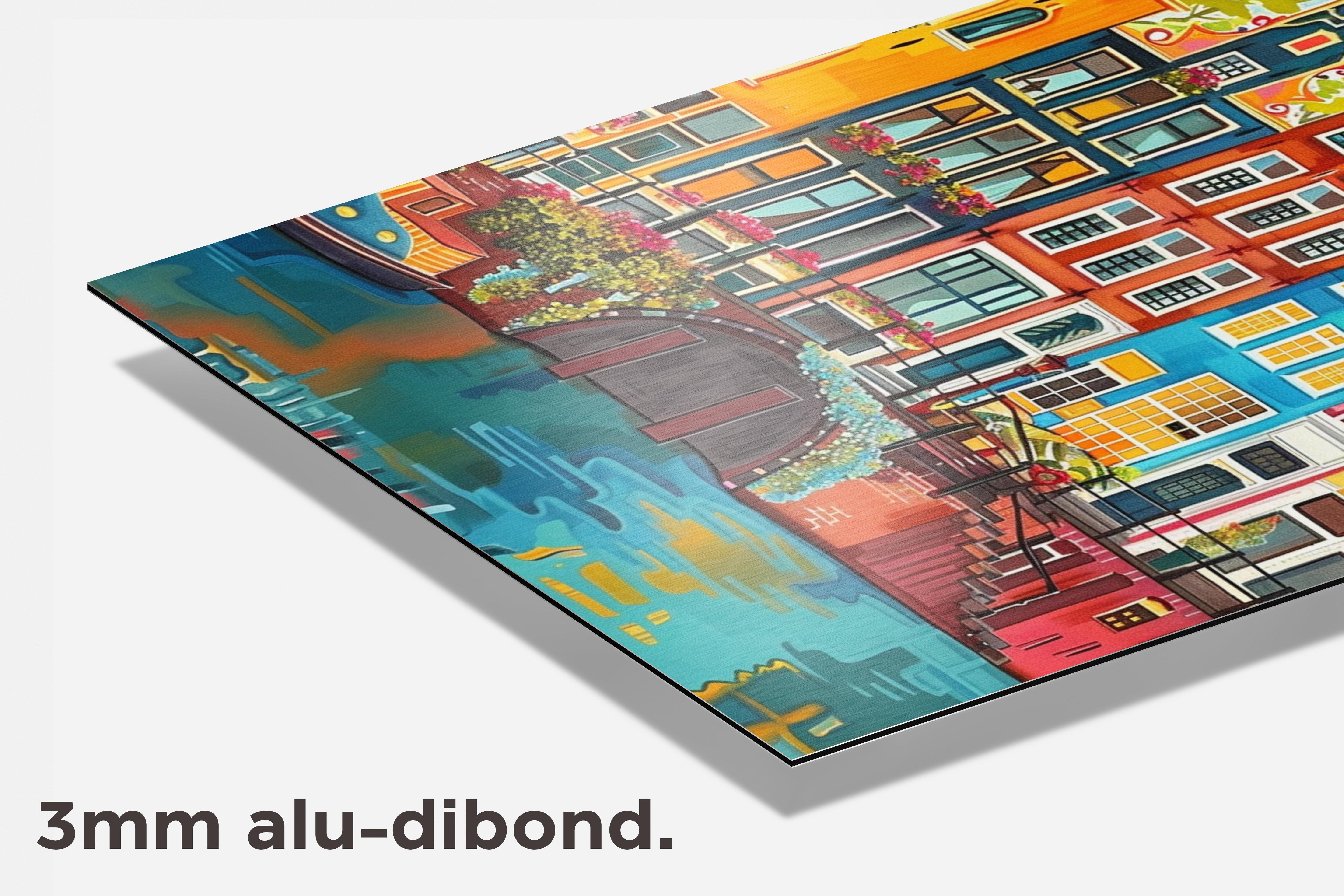 Kleurrijk Amsterdam dibond detail