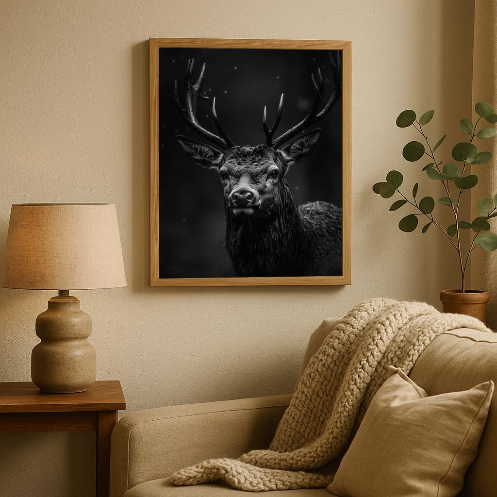 Deer B&W poster sfeerbeeld 1