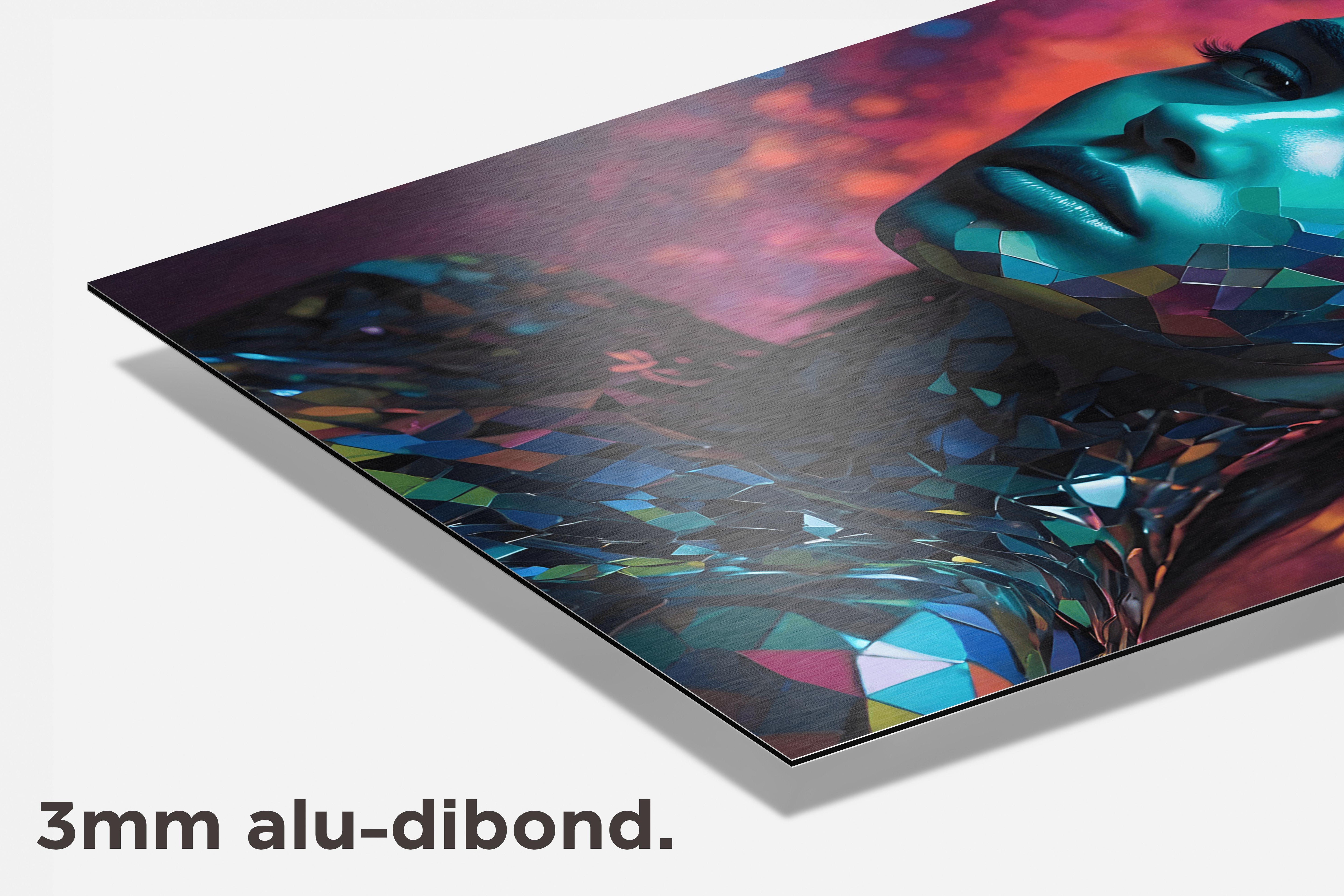 Meisje Low Poly dibond detail