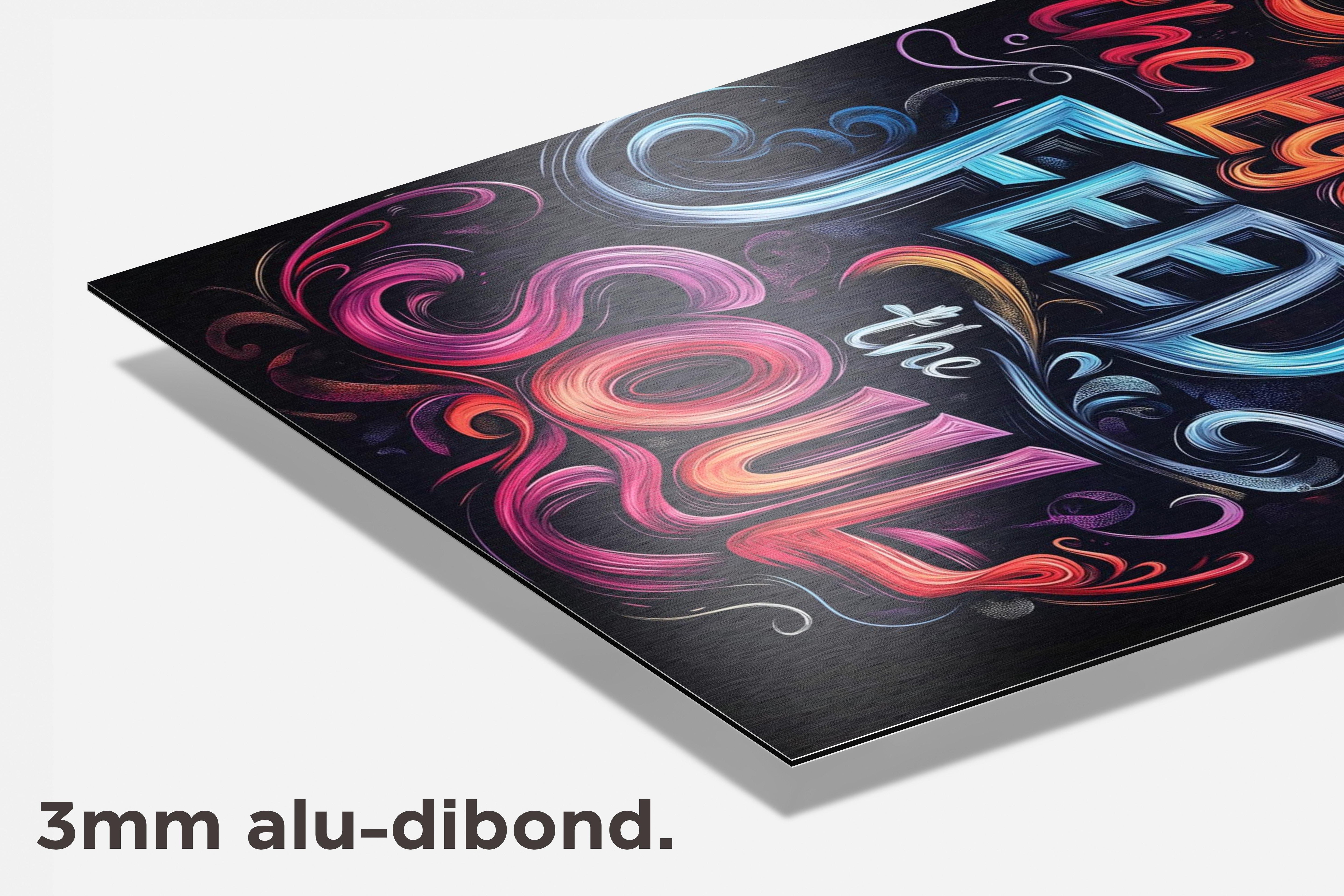 Ego Ziel Tekst dibond detail