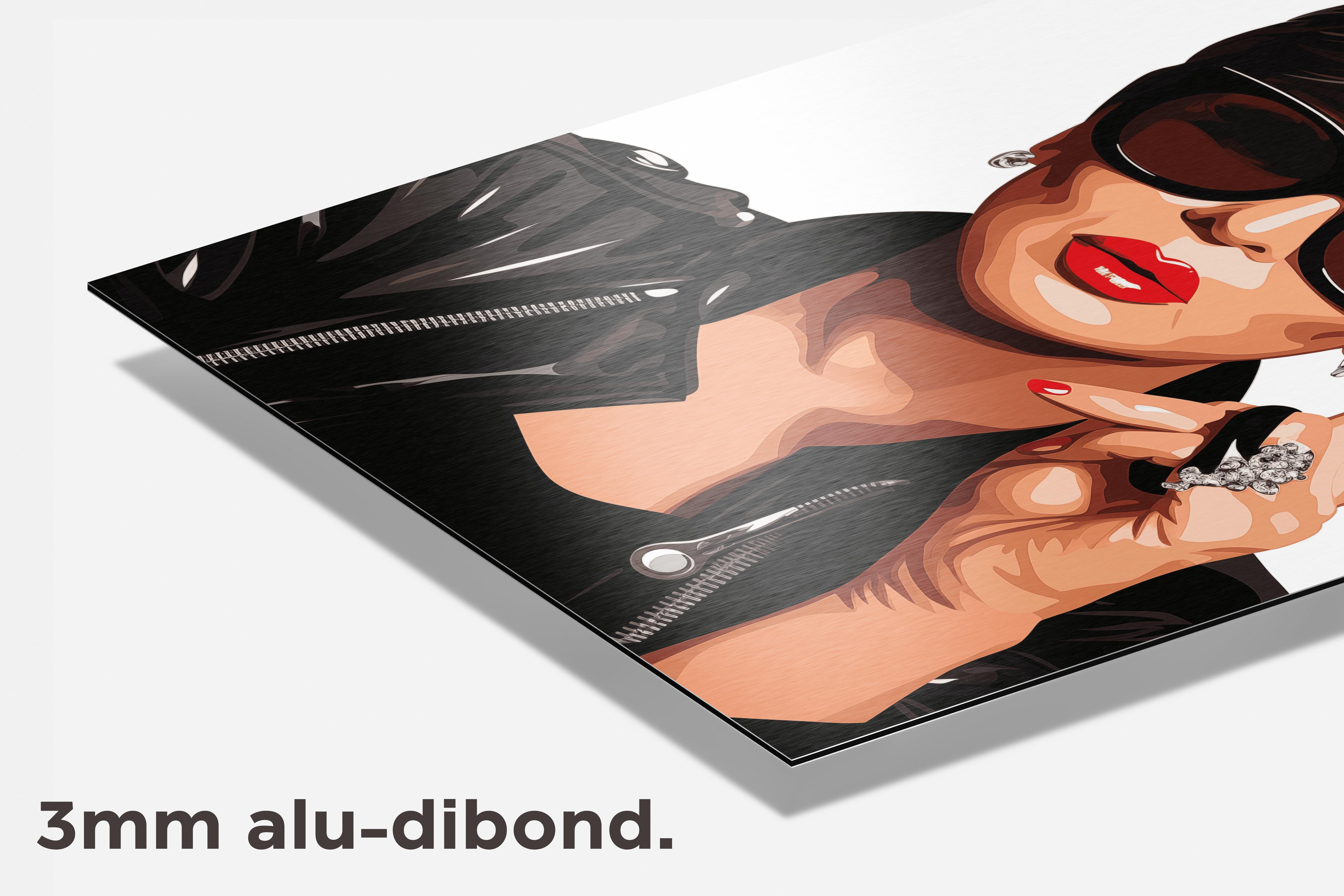 Kris Jenner Wit dibond detail