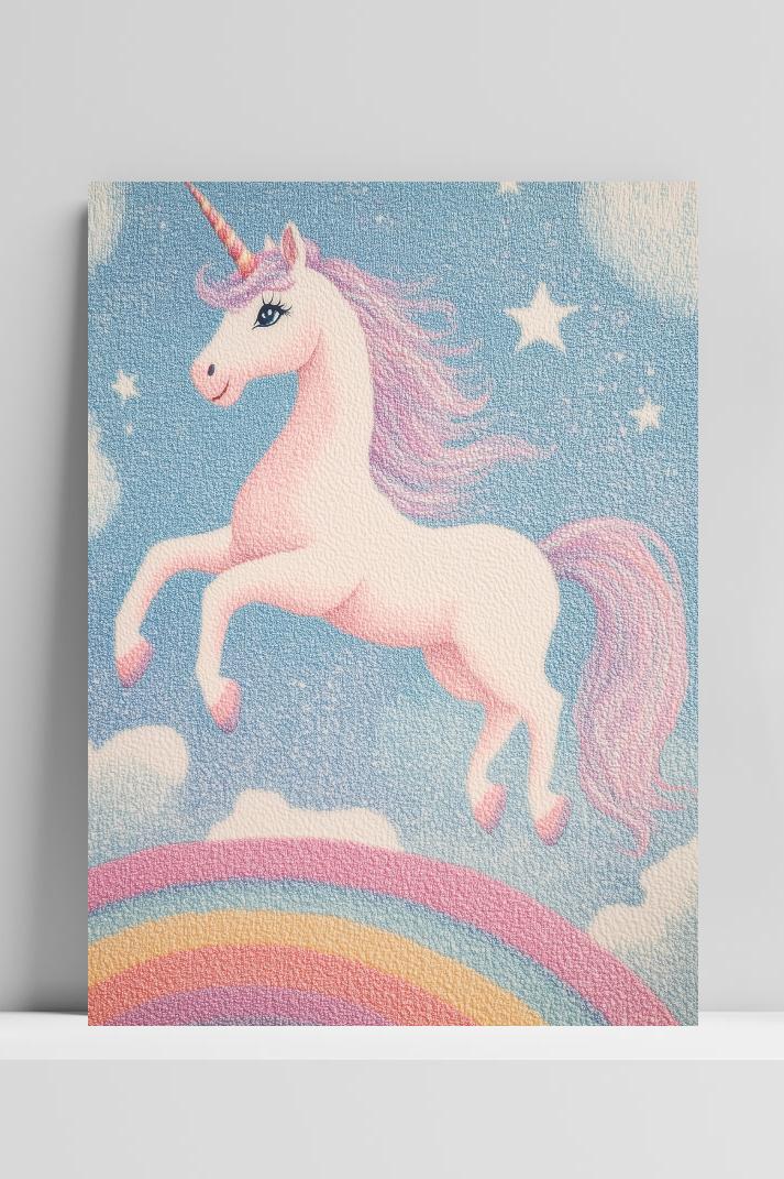 Unicorn Rainbow op 3mm aluminium dibond