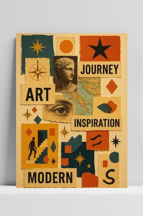 Journey Inspiration Modern Texten Collage poster