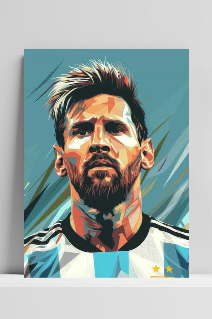 Lionel Messi Argentinië op 3mm aluminium dibond