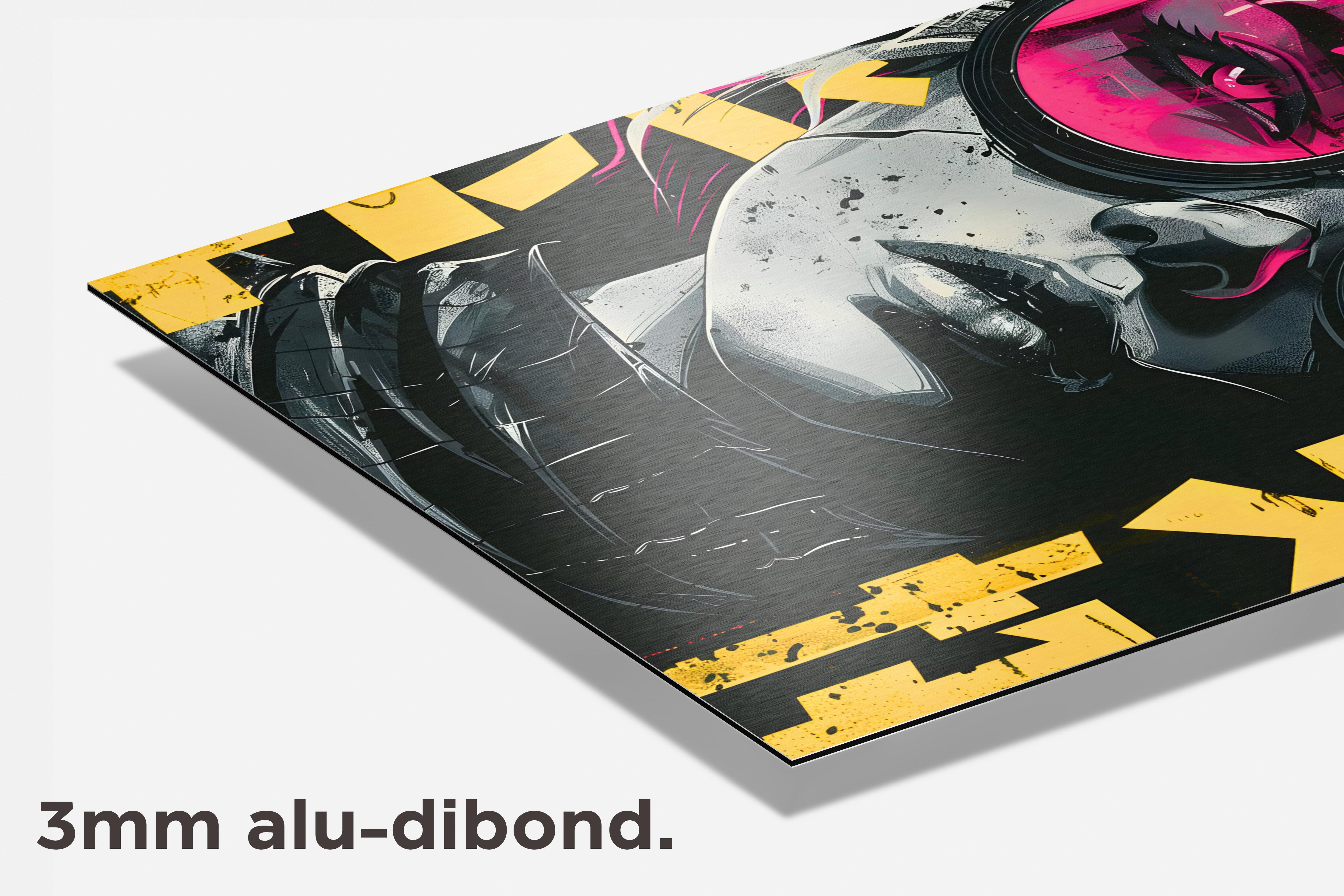 Manga Cover Vrouw dibond detail
