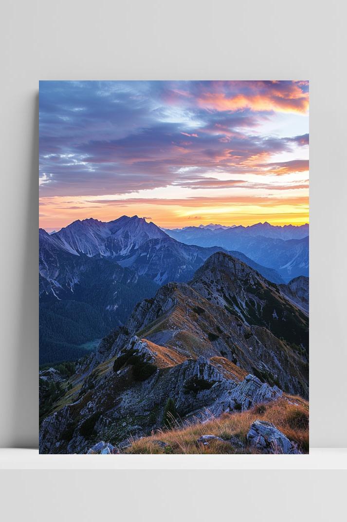 Bergketen op 3mm aluminium dibond