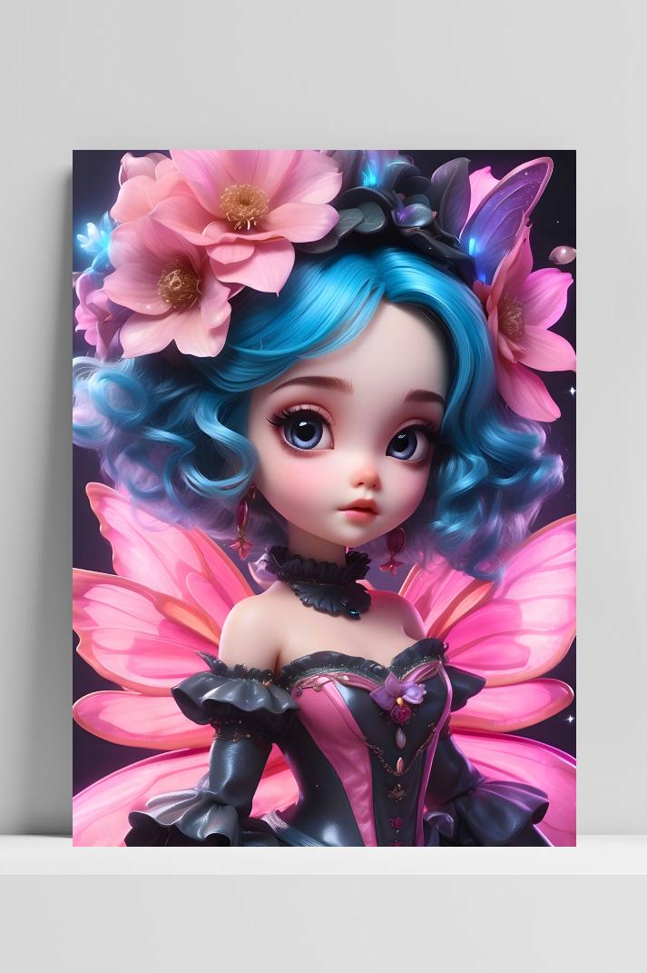 Schattige Fee op 3mm aluminium dibond