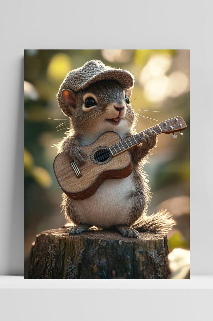 Rat Gitaar op 3mm aluminium dibond