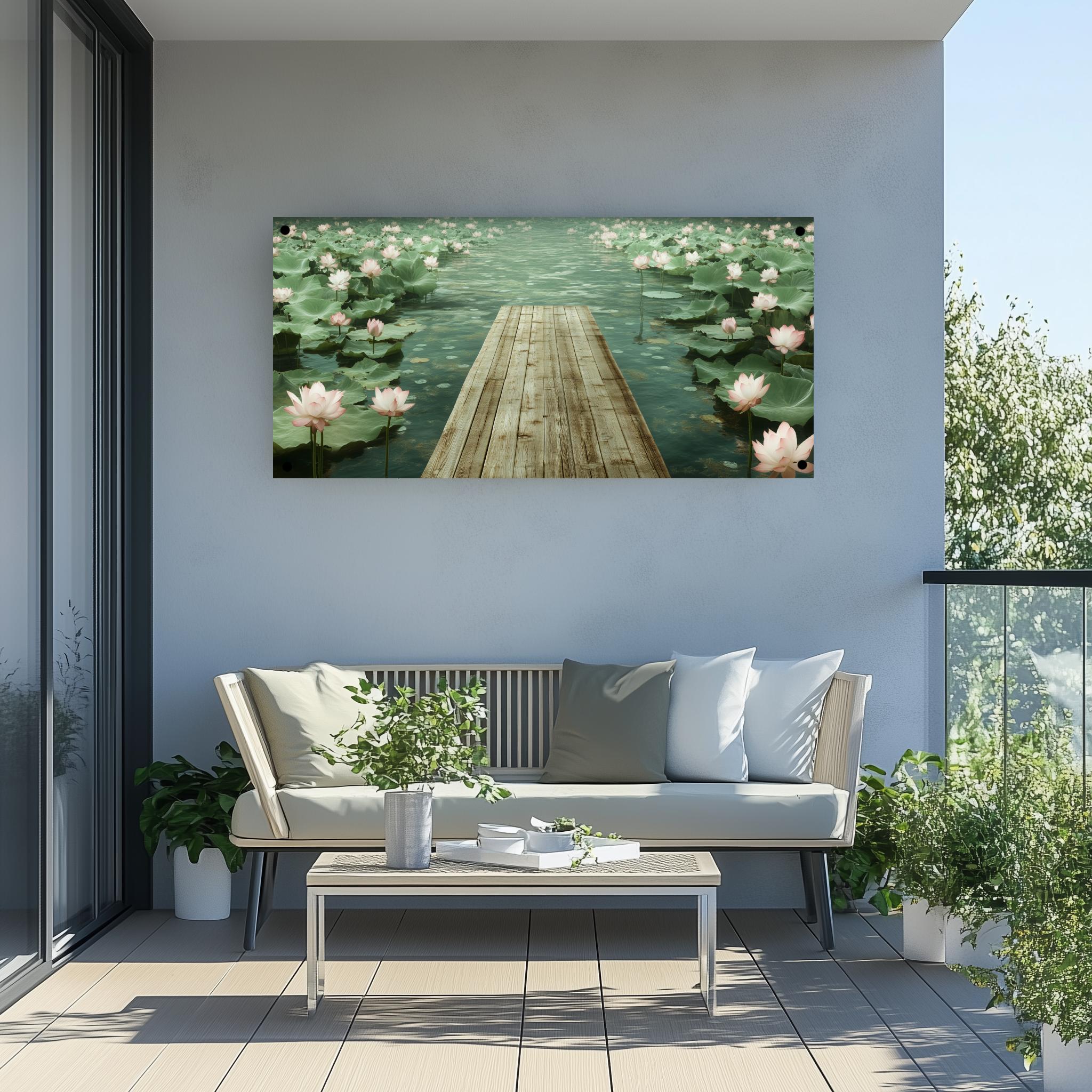 Tuinposter Lotus sfeerbeeld 4