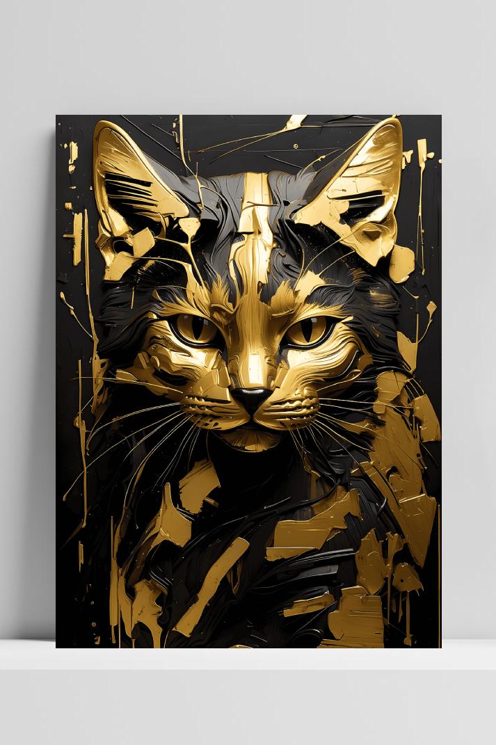 Kat Goud op 3mm aluminium dibond