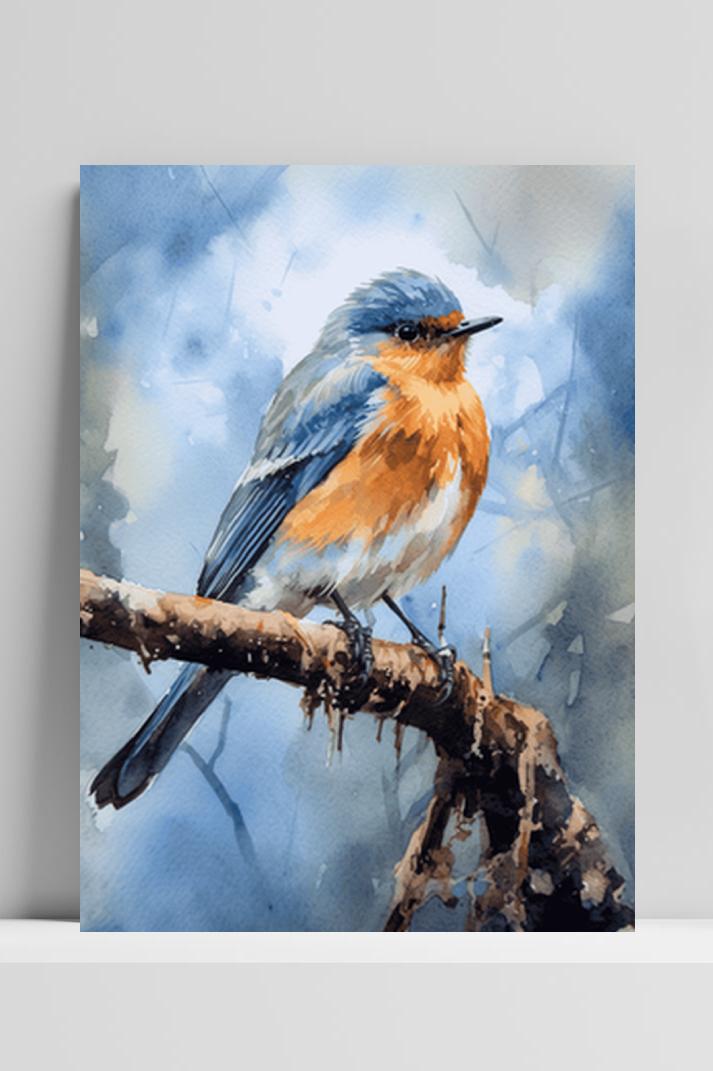 Vogel In Boom op 3mm aluminium dibond