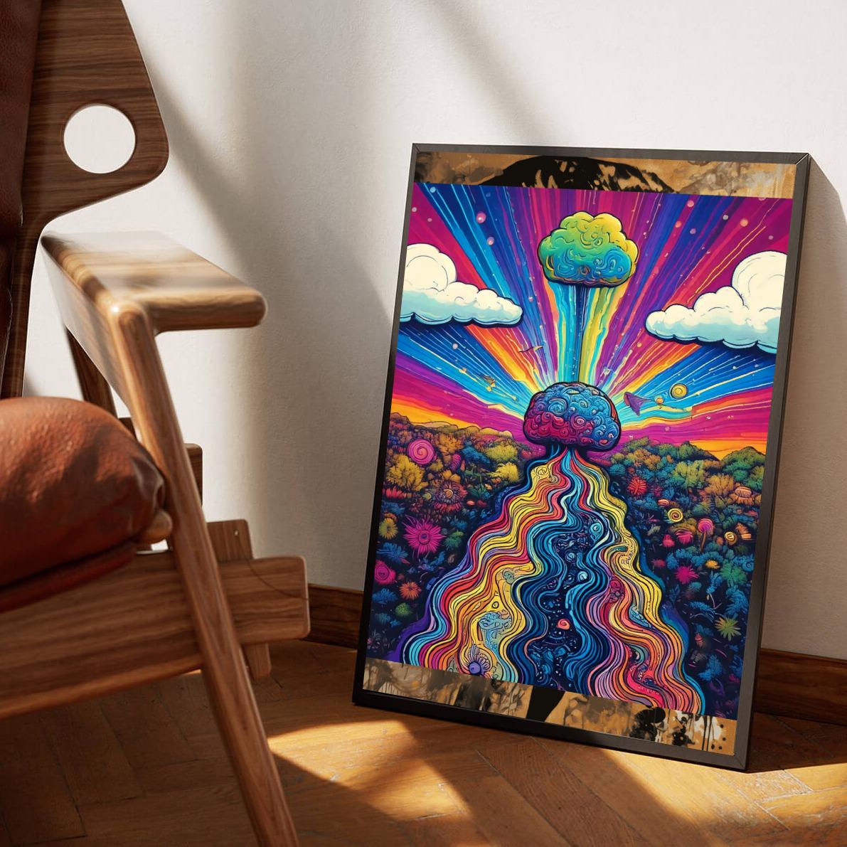 Psychedelic Brain Nature dans un intérieur