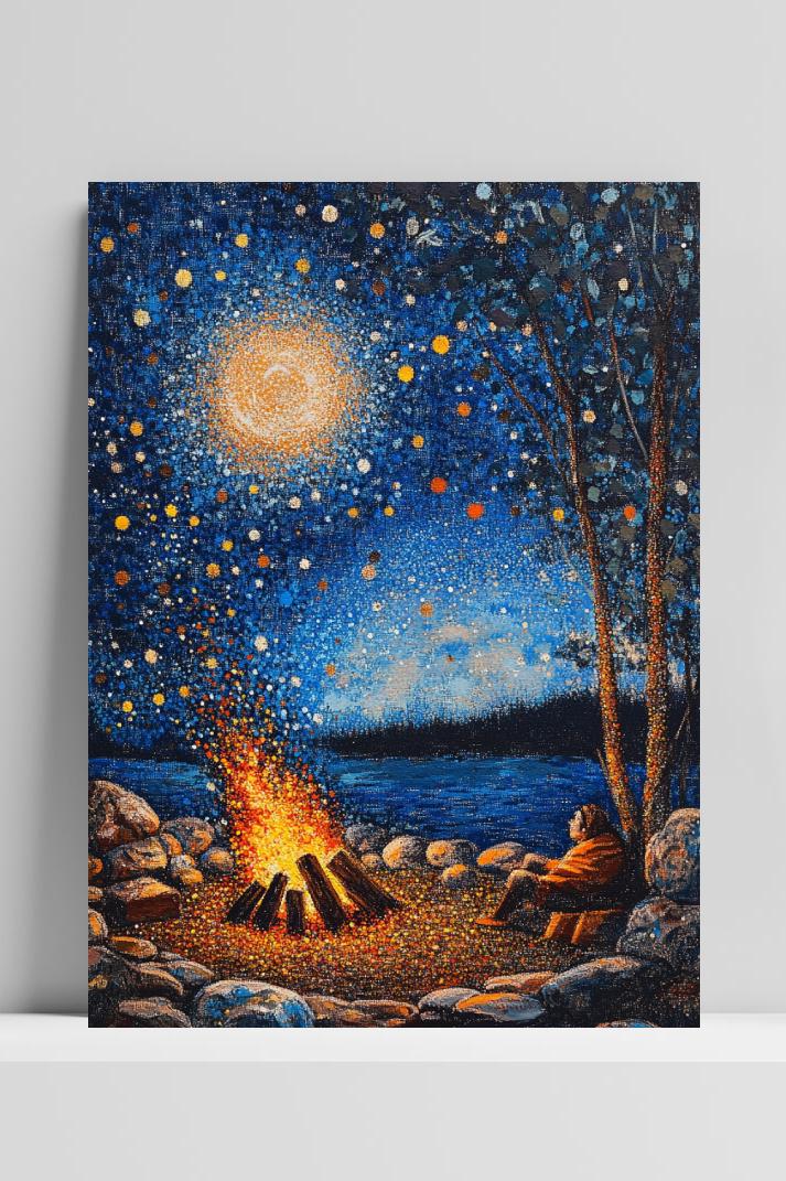 Campfire op 3mm aluminium dibond
