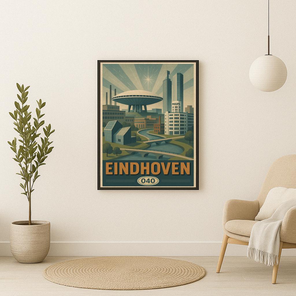 Eindhoven Netherlands Vintage Text poster sfeerbeeld 2