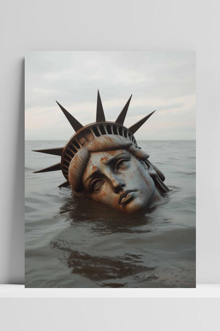 Vrijheidsbeeld op 3mm aluminium dibond
