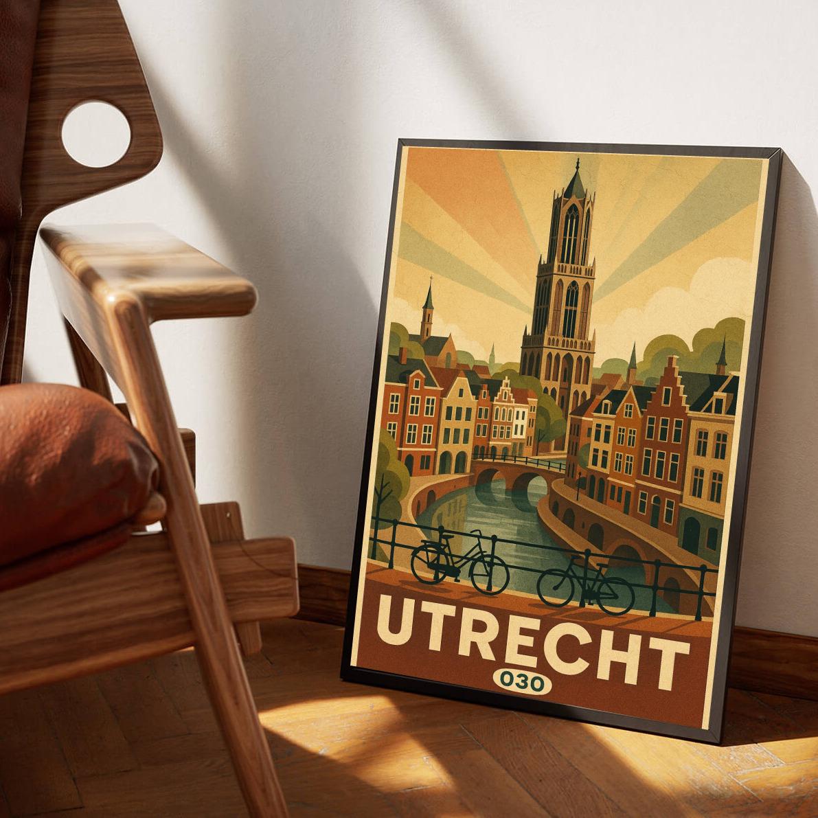 Utrecht Netherlands Vintage Text poster sfeerbeeld 3