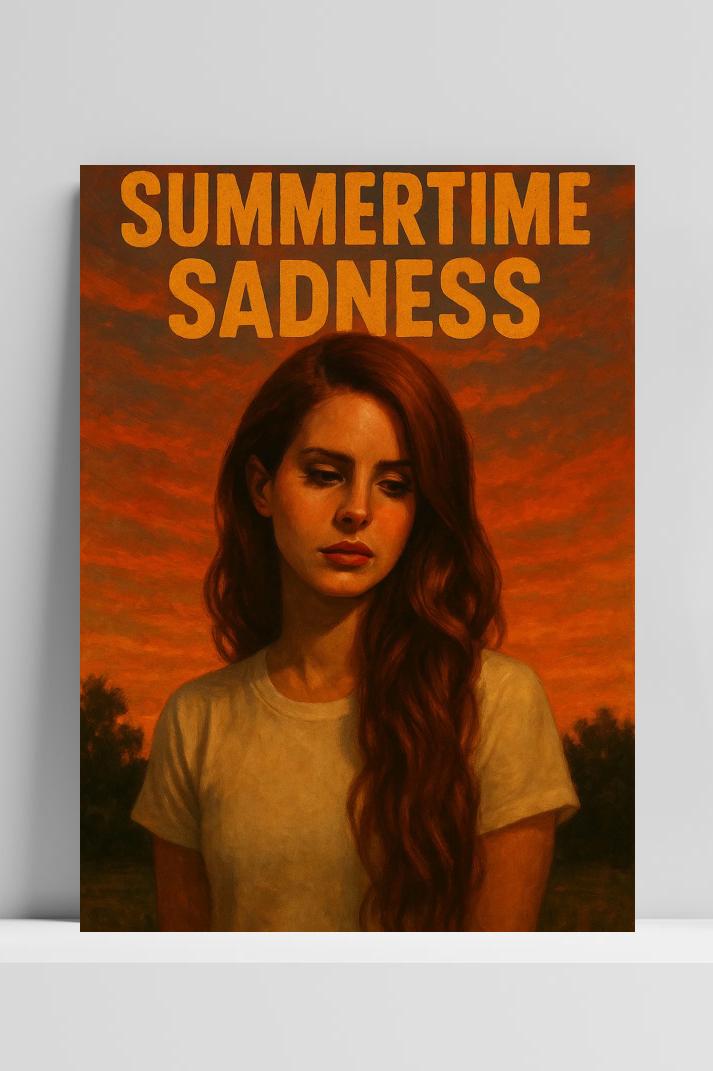 Summertime Sadness Lana Del Rey Text op 3mm aluminium dibond