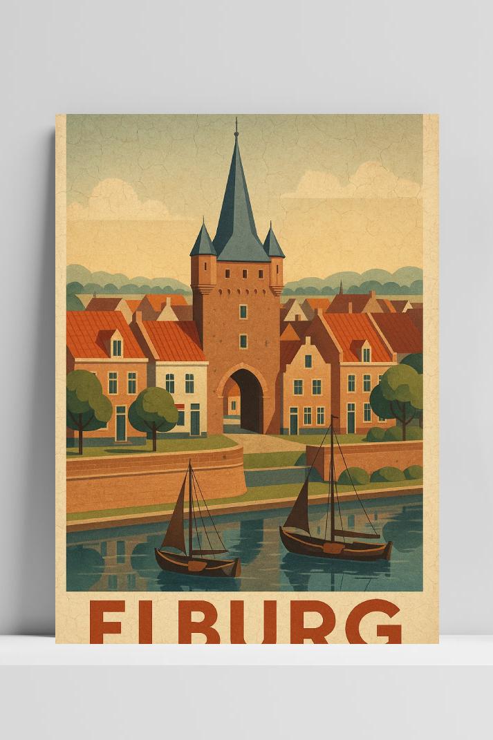 Elburg Text Vintage op 3mm aluminium dibond