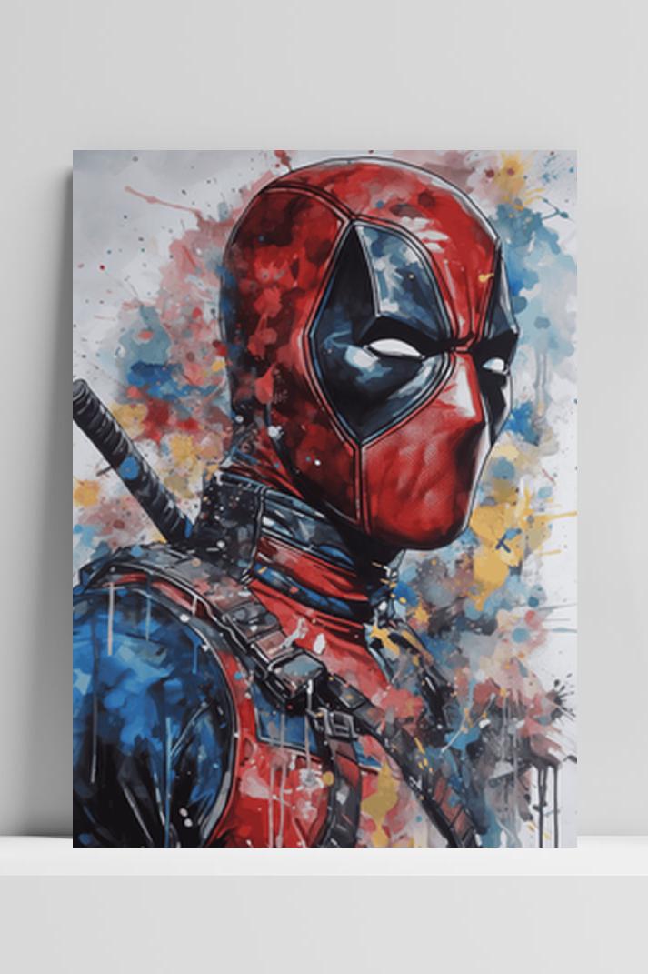 Deadpool Abstract op 3mm aluminium dibond