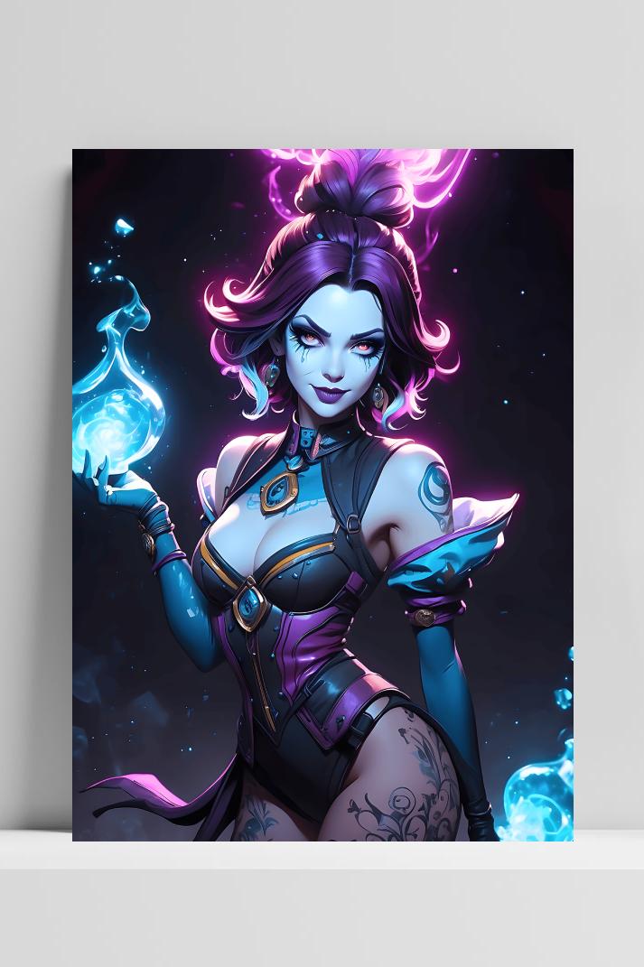 Moxxi Borderlands op 3mm aluminium dibond
