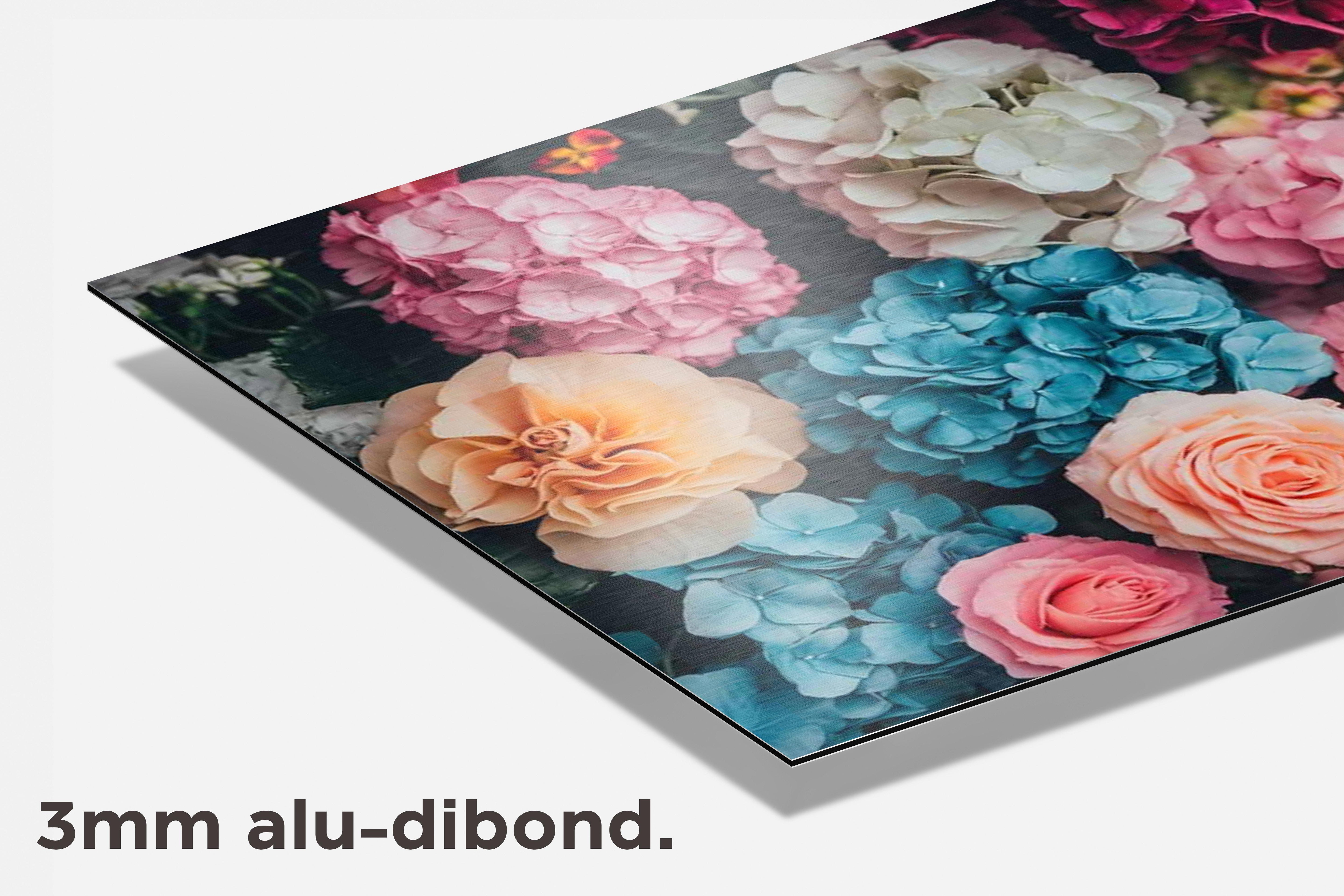 Kleurrijke Bloemen dibond detail