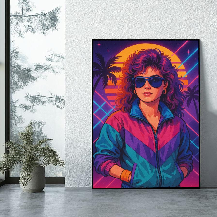 Retro woman Cartoon poster sfeerbeeld 1