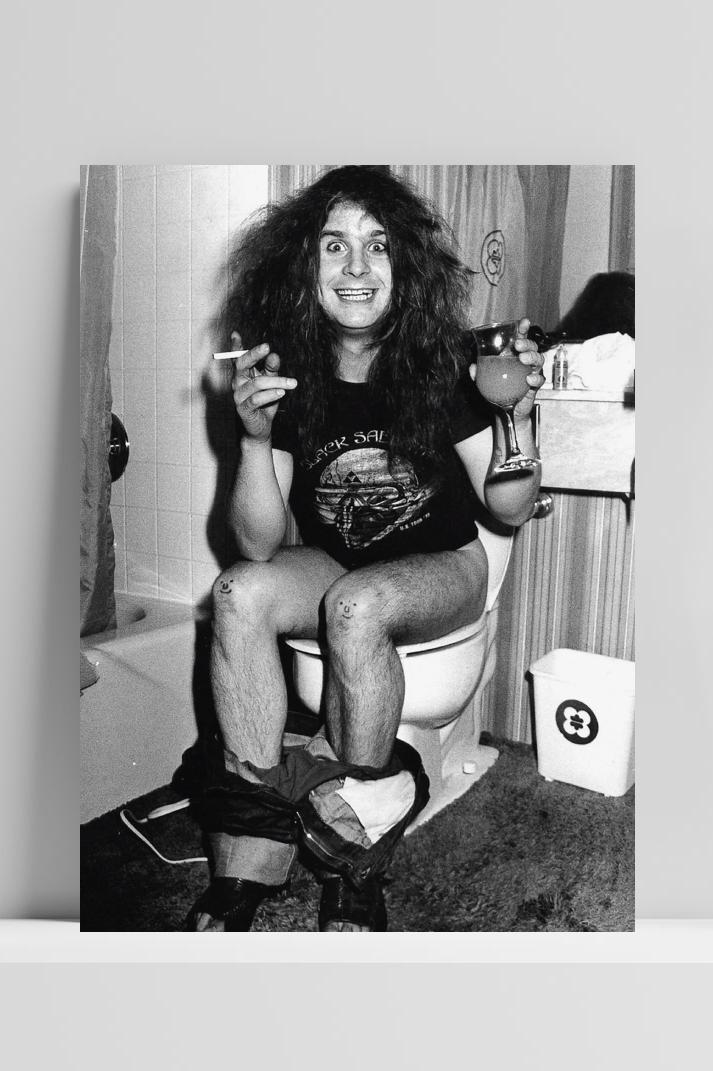 Ozzy Osbourne B&W op 3mm aluminium dibond