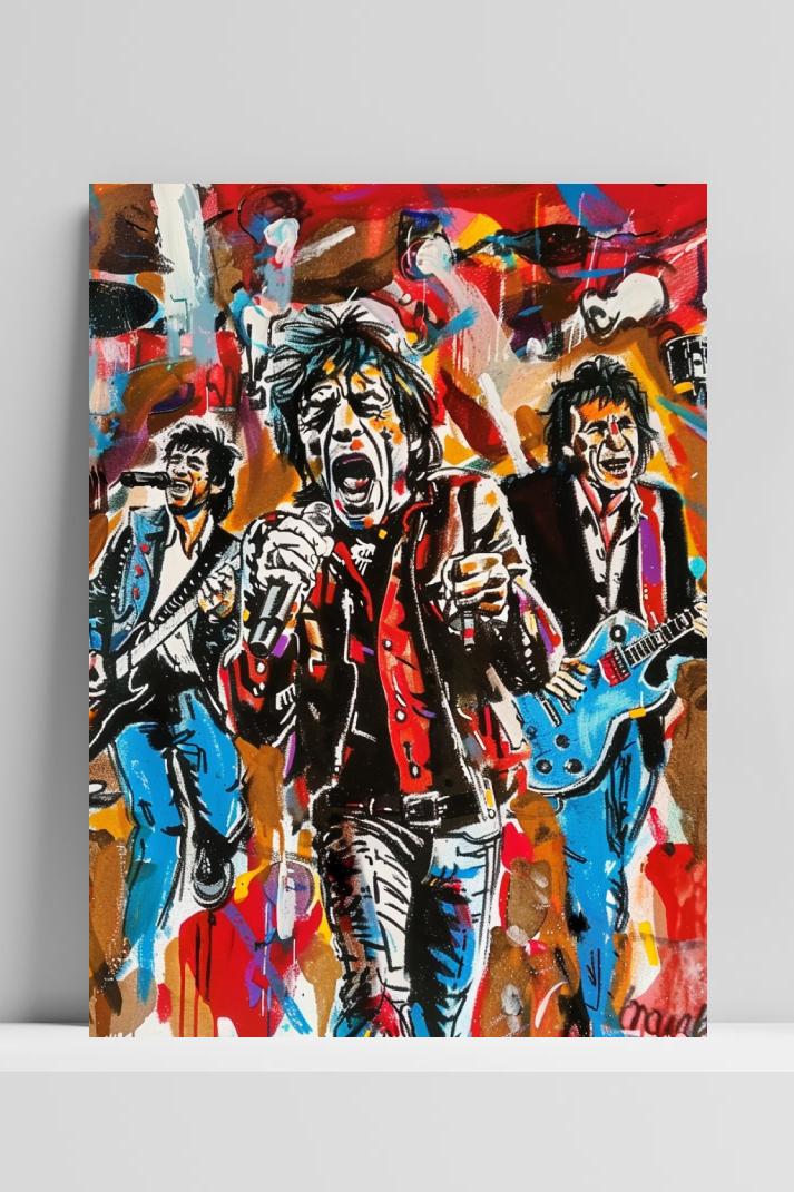 Rolling Stones op 3mm aluminium dibond