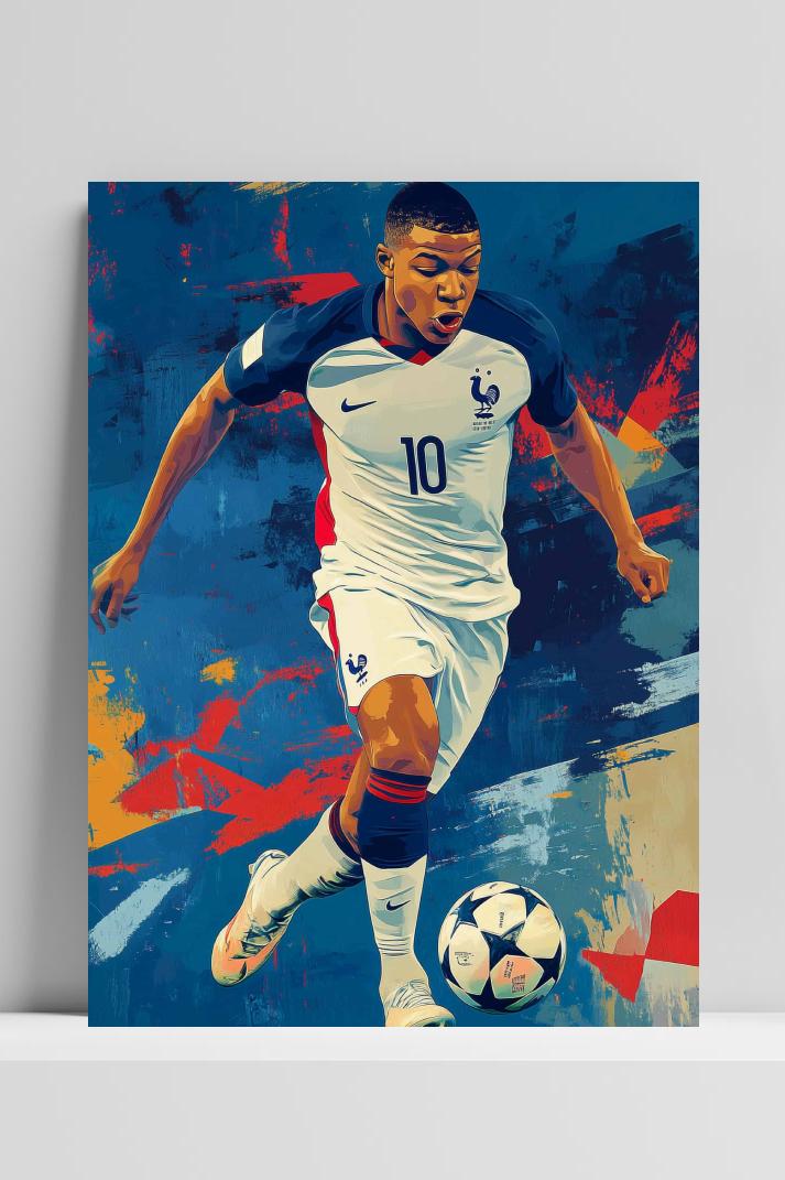 Kylian Mbappé op 3mm aluminium dibond