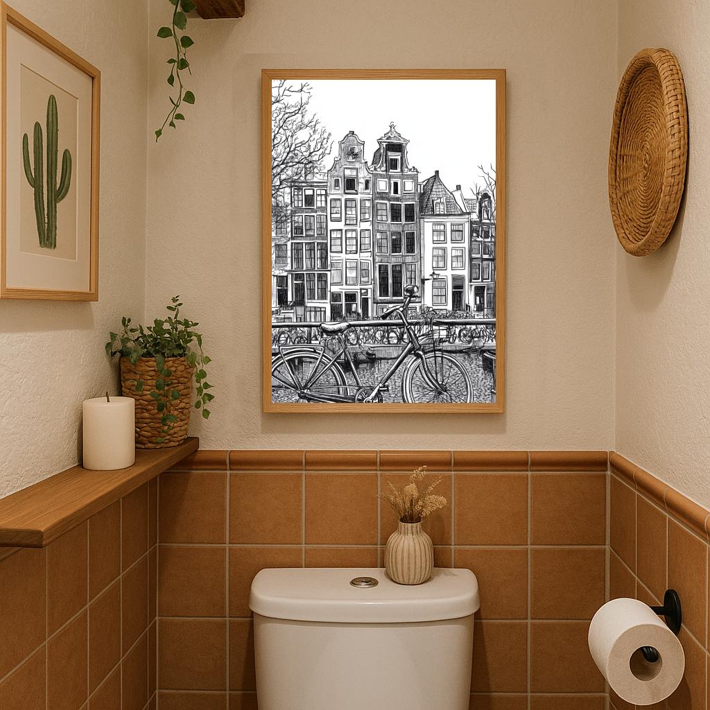 Amsterdam Bicycle B&W poster sfeerbeeld 3