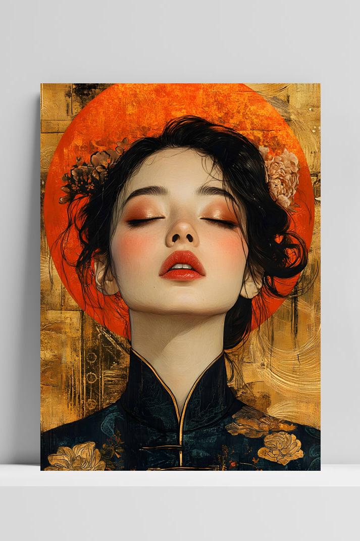 Oriëntaals Portret op 3mm aluminium dibond