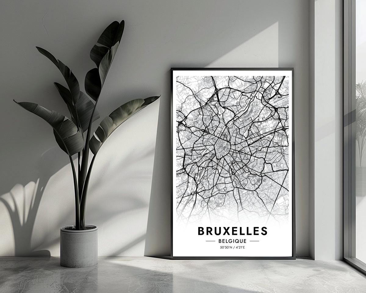 Brussel Wit poster van 25 Artstreet