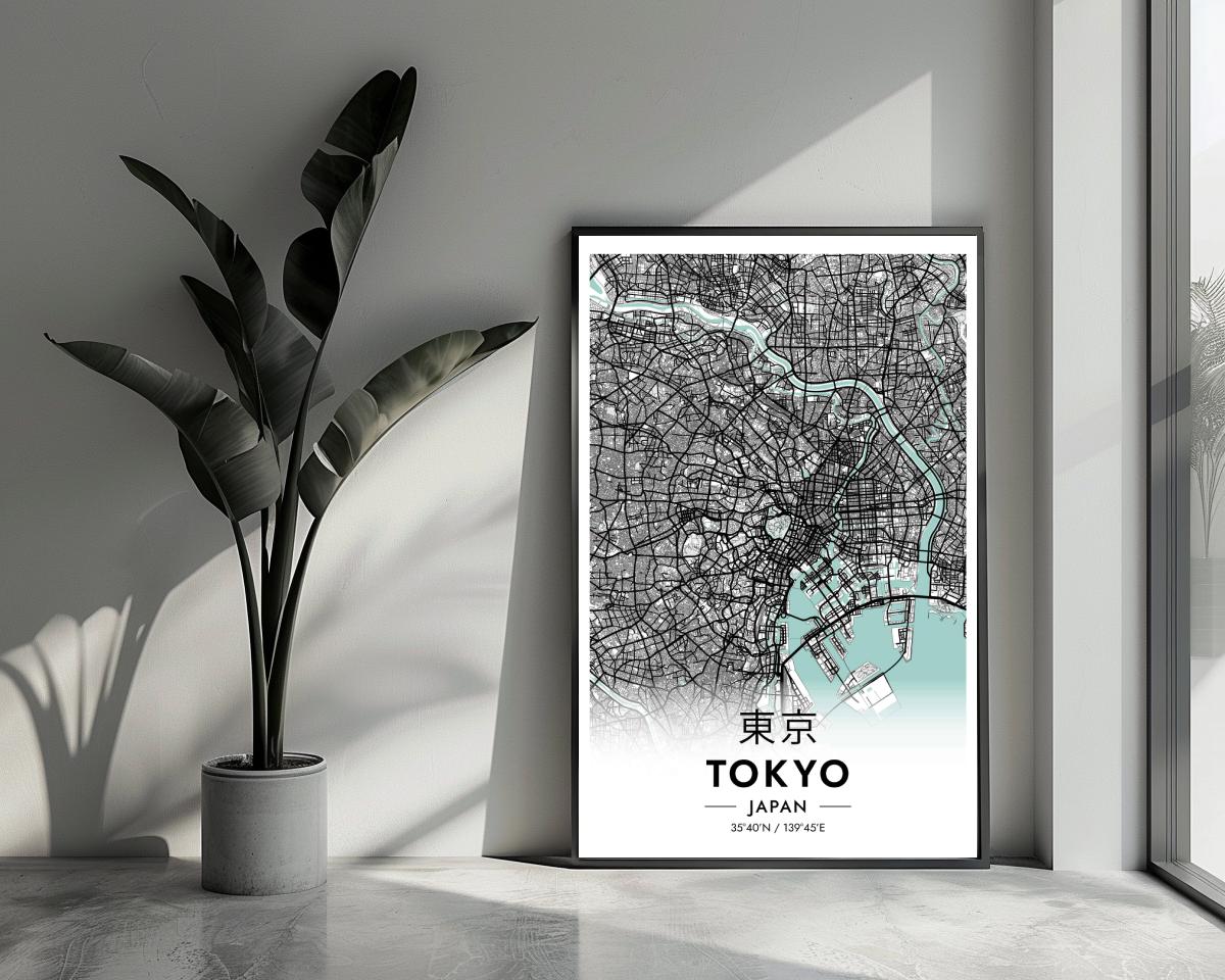 Tokyo Japan Blue poster van 25 Artstreet