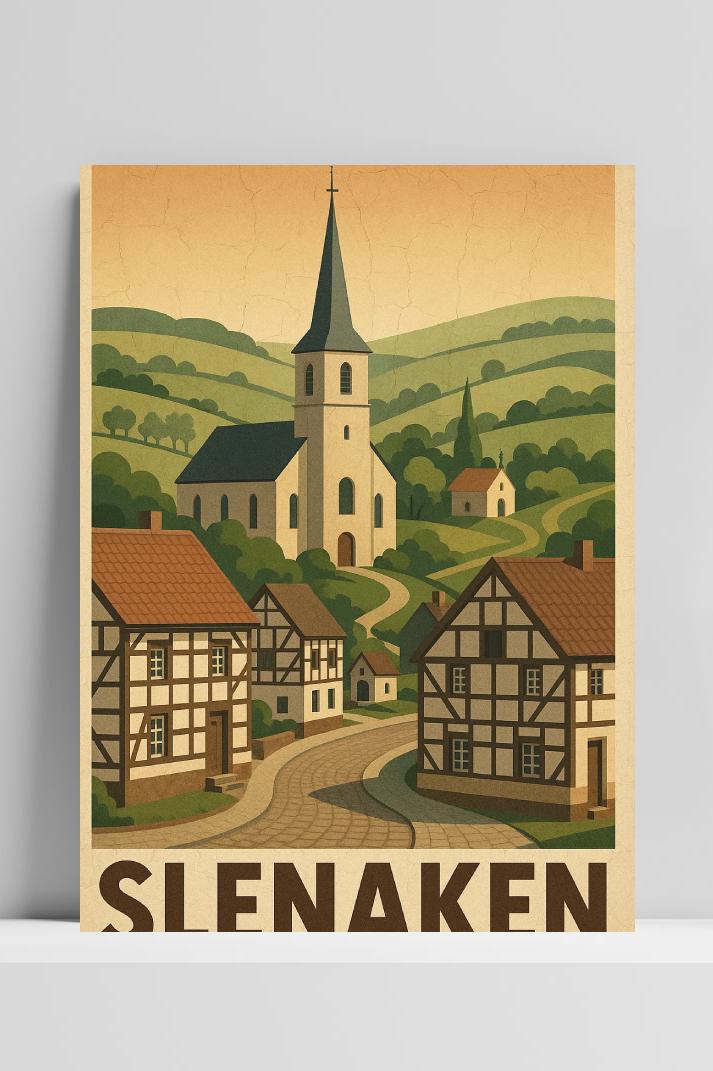 Slenaken Text Vintage op 3mm aluminium dibond