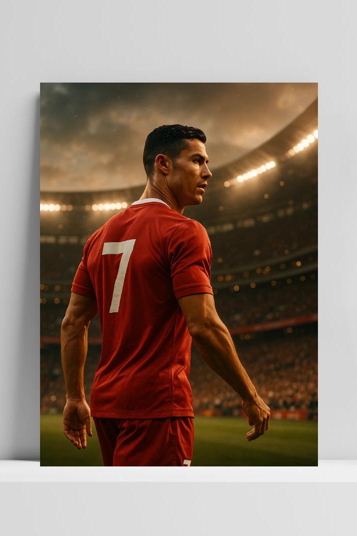 Cristiano Ronaldo op 3mm aluminium dibond