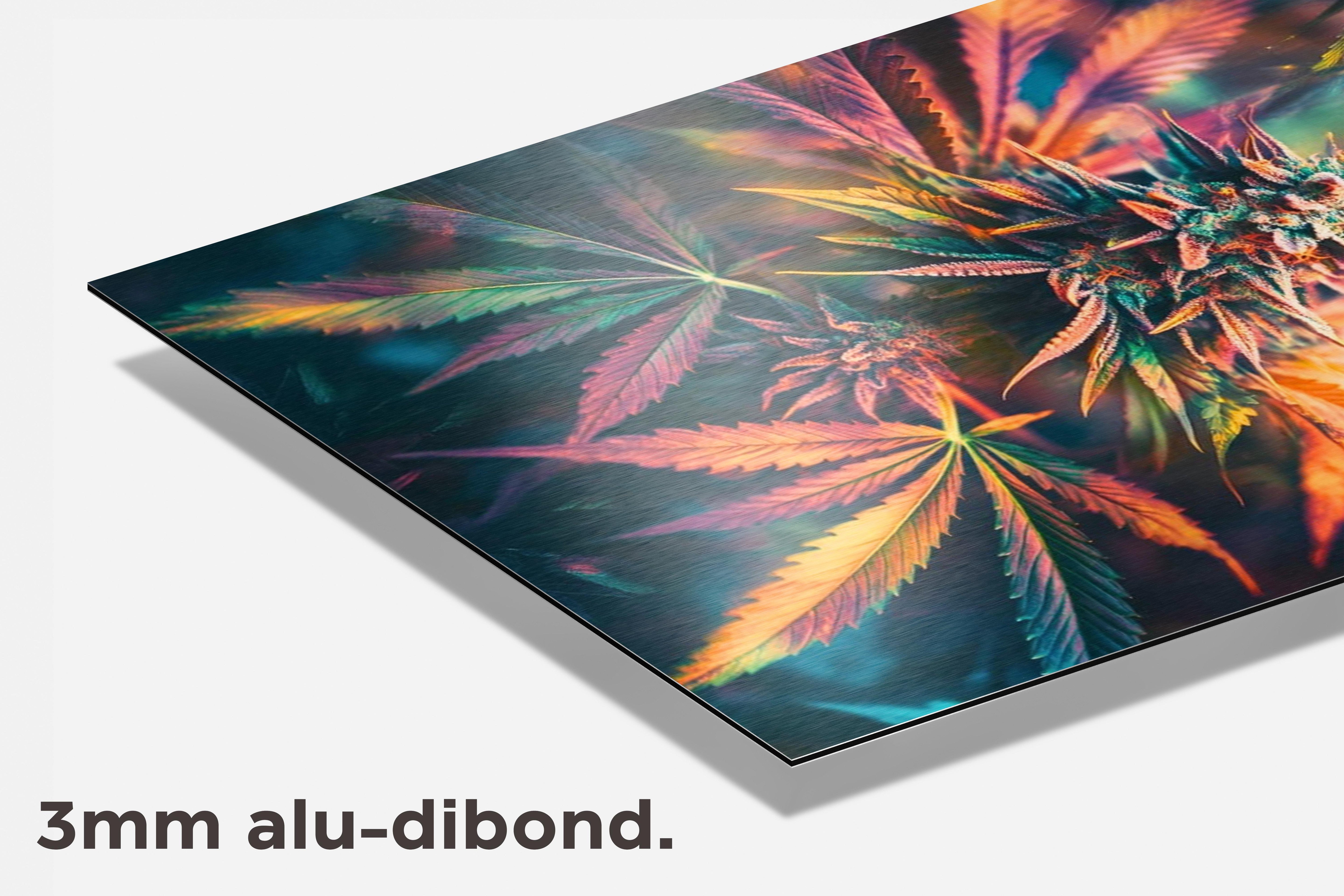 Cannabisplant dibond detail